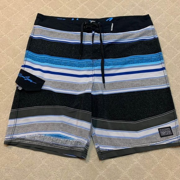 Maui and Sons Other - Maui and Sons Boardshorts Men’s Size 36 Waist Blue Gray Side Pocket Surfing